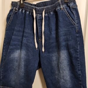 SHEIN Blue Jean Shorts Elastic Waist